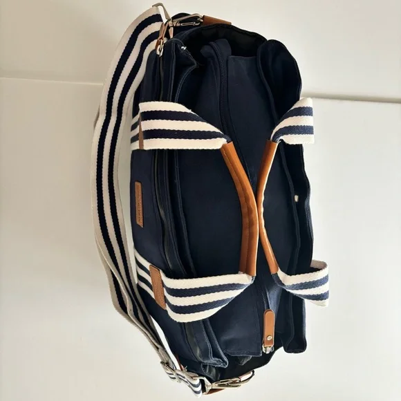 Baby K’tan Navy Canvas Diaper Bag Tote Insulated Bottle Pocket Paci Pouch - Picture 3 of 11